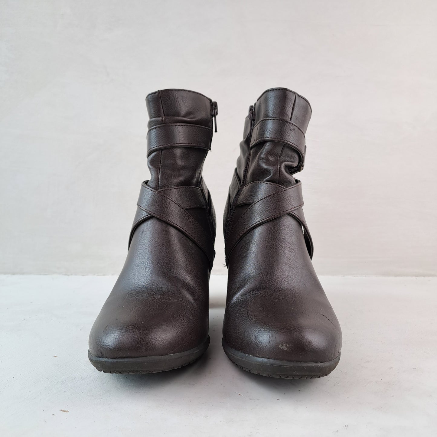 Ladies Brown Comfort Ankle Boots Size 37,5