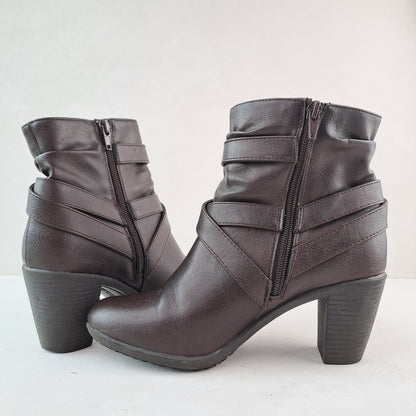 Ladies Brown Comfort Ankle Boots Size 37,5