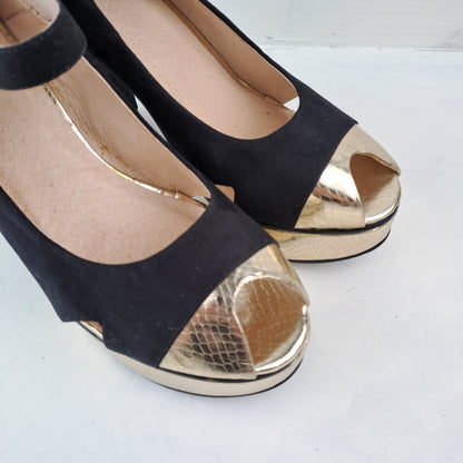 Bianco Ladies Black High Heel Shoes Size 41