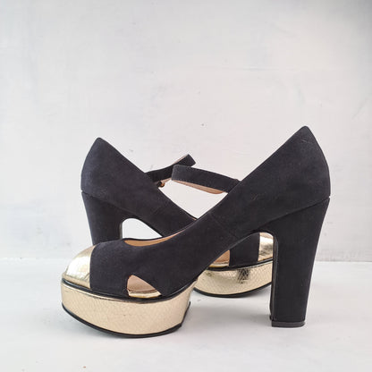 Bianco Ladies Black High Heel Shoes Size 41