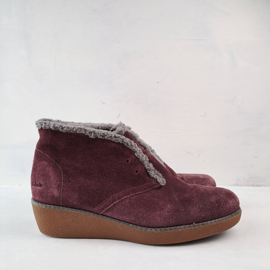 Clarks Naiste Maroon Saapad Suurus 38