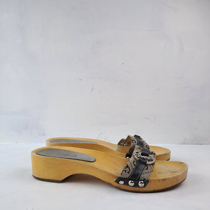 Guess Ladies Wooden Sandals Size 38