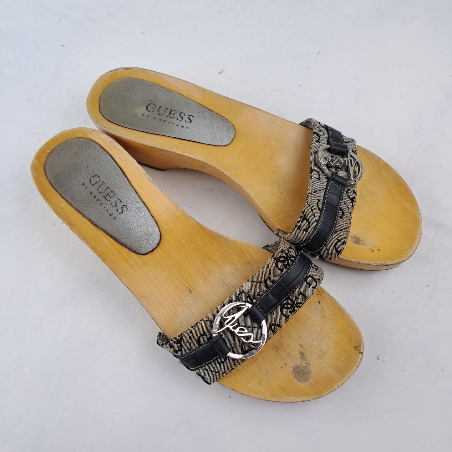 Guess Ladies Wooden Sandals Size 38