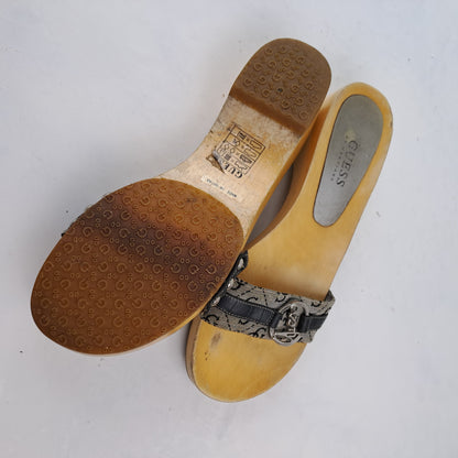 Guess Ladies Wooden Sandals Size 38