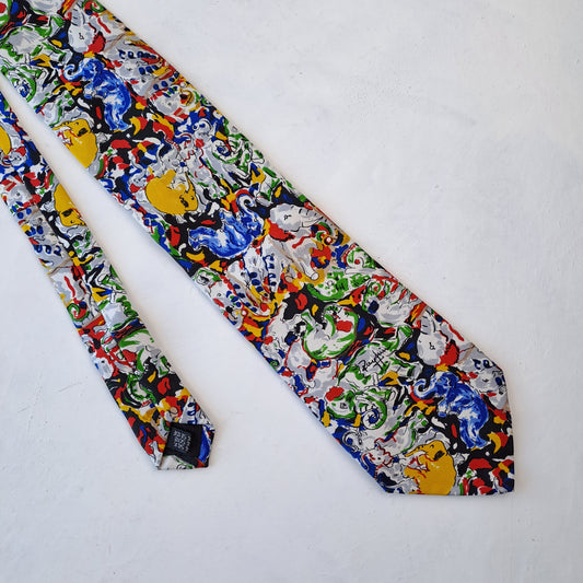 Vintage ROLF KUIE Colorful Silk Tie Rare