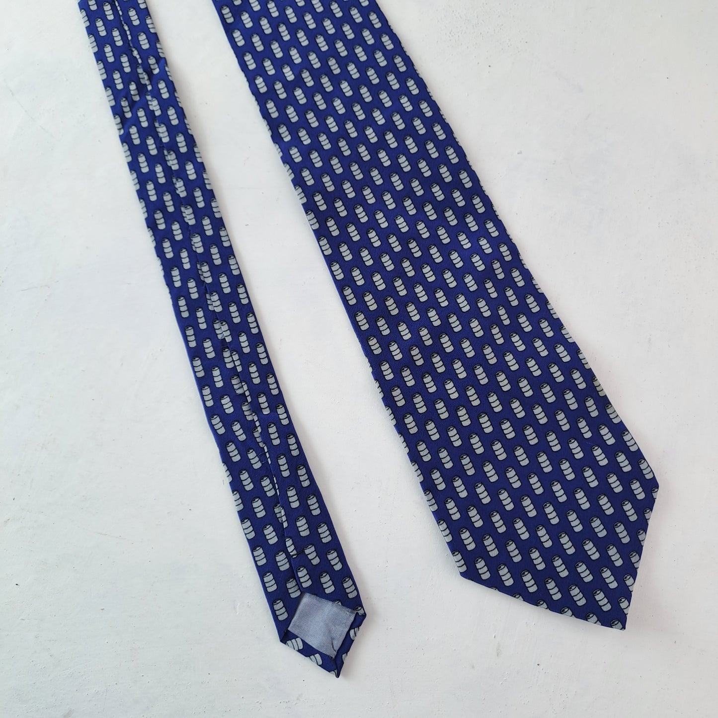 Special Design Mens Blue Oil Barrel Design Tie