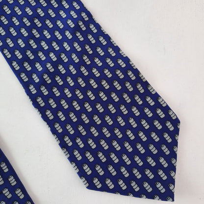 Special Design Mens Blue Oil Barrel Design Tie