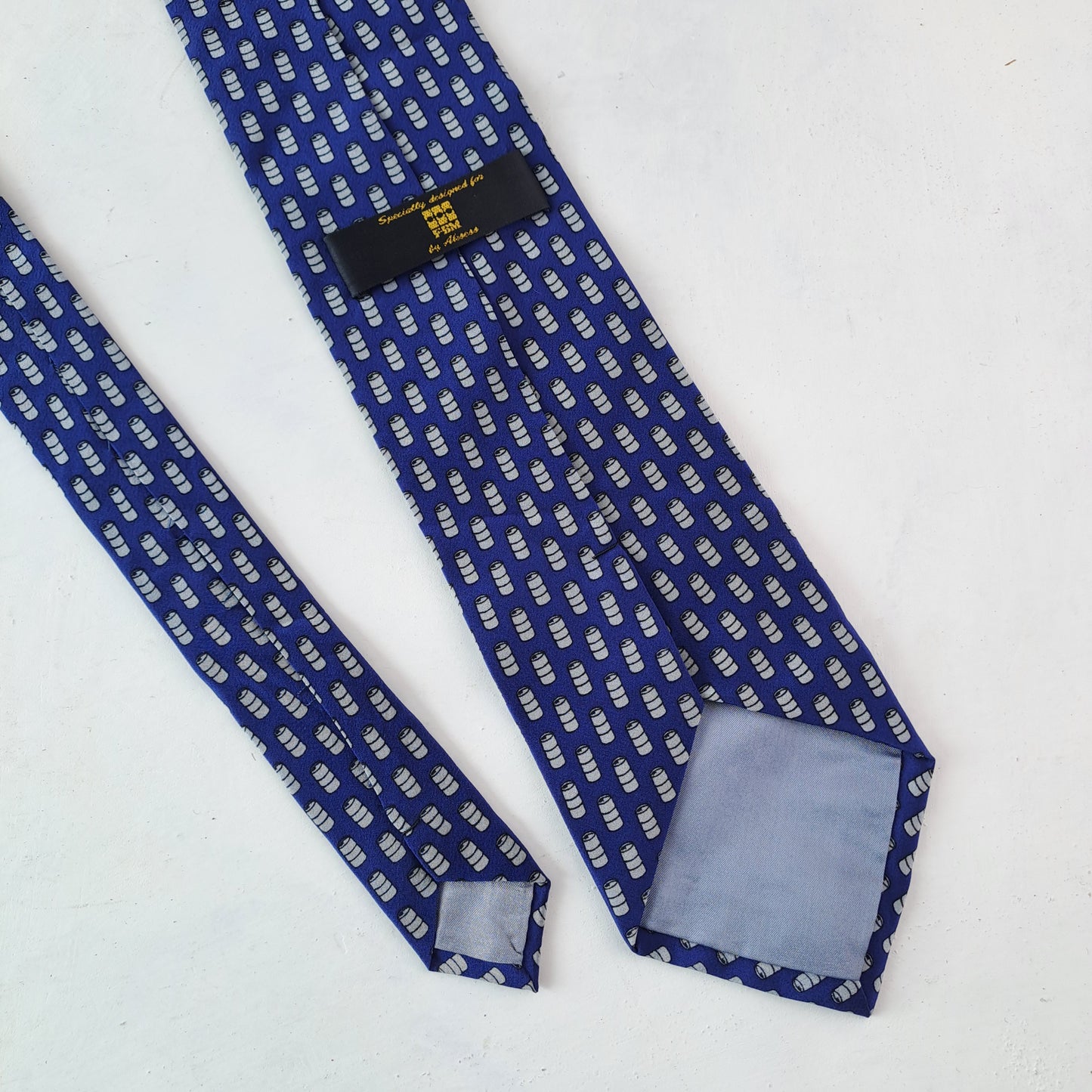 Special Design Mens Blue Oil Barrel Design Tie