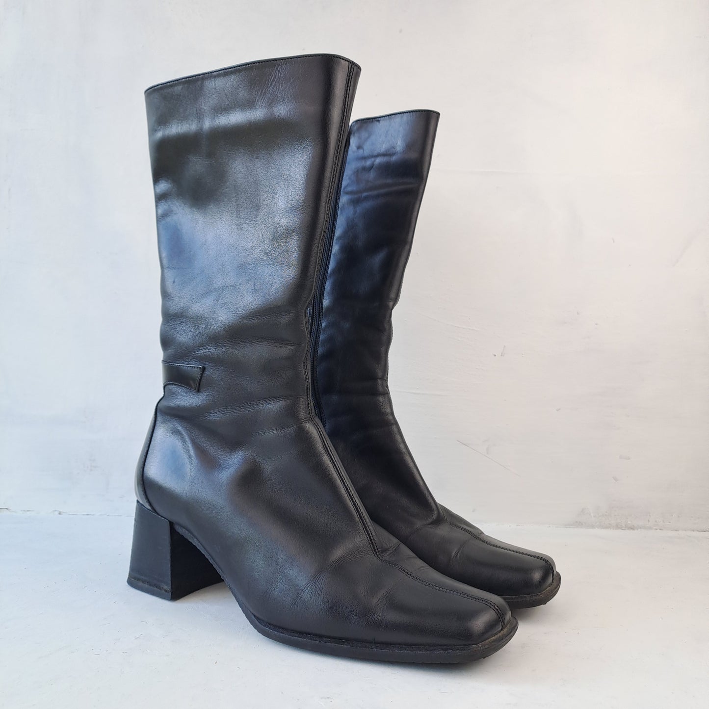 MB Ladies Black Leather Boots Size 38