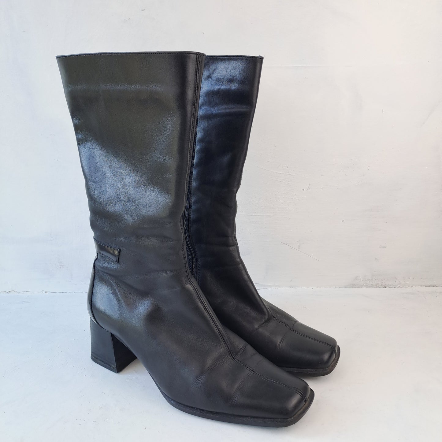 MB Ladies Black Leather Boots Size 38