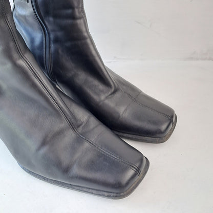 MB Ladies Black Leather Boots Size 38