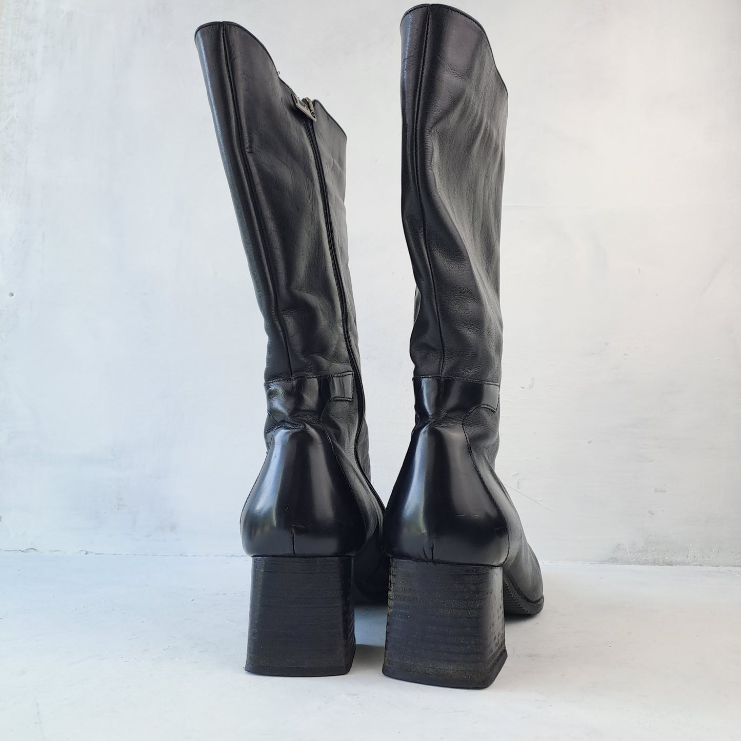 MB Ladies Black Leather Boots Size 38