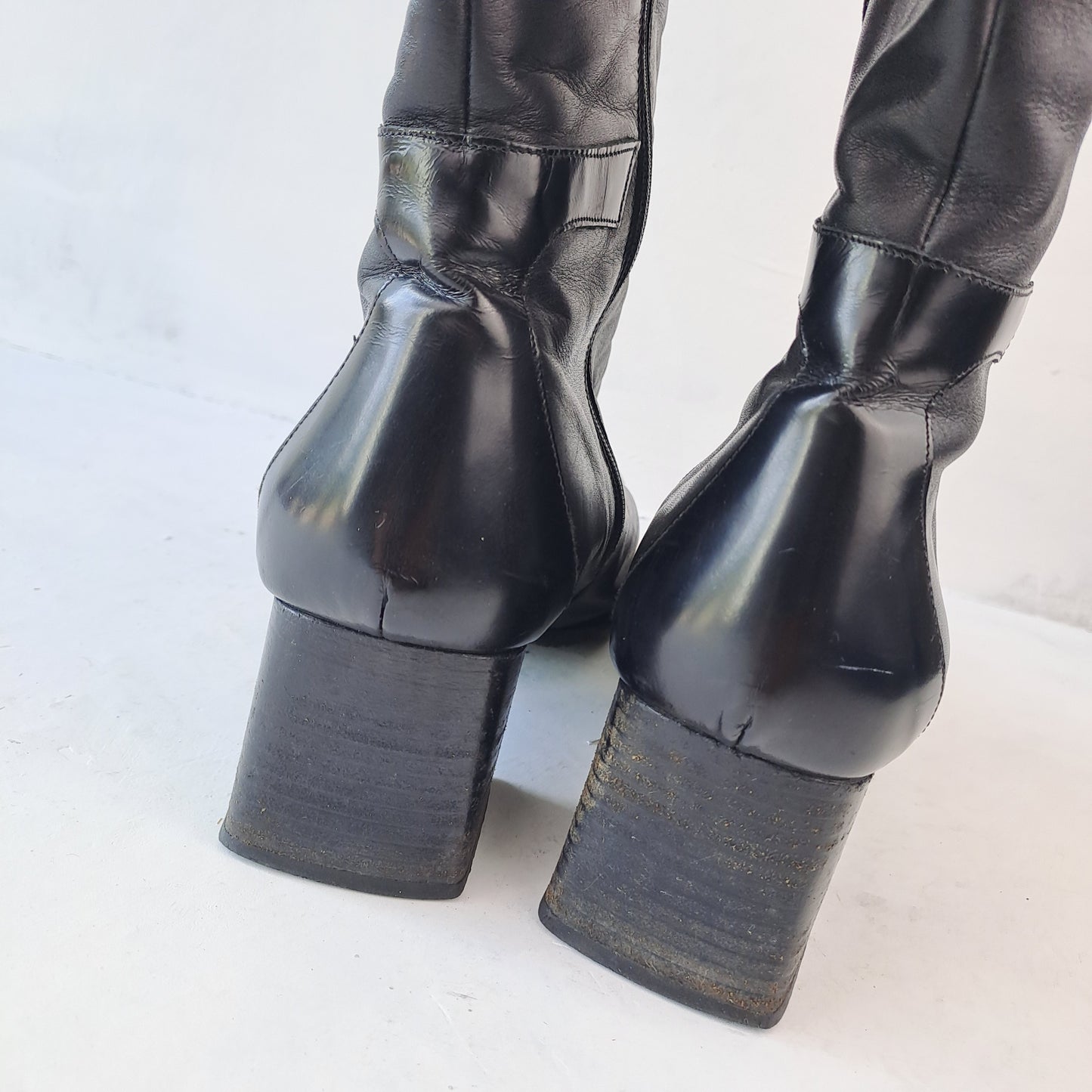 MB Ladies Black Leather Boots Size 38