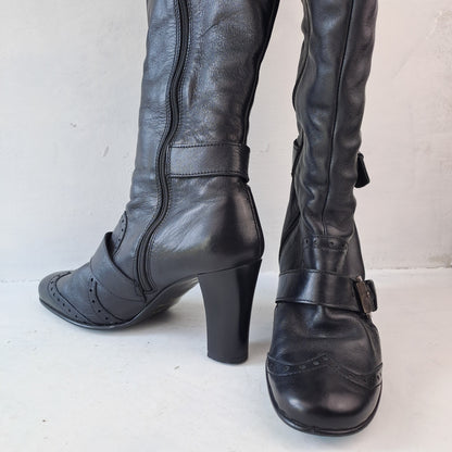 Tamaris Ladies Leather Long Boots Size 39