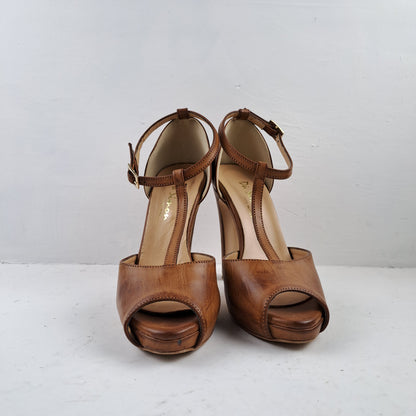 Womens Brown High Heel Shoes Size 38