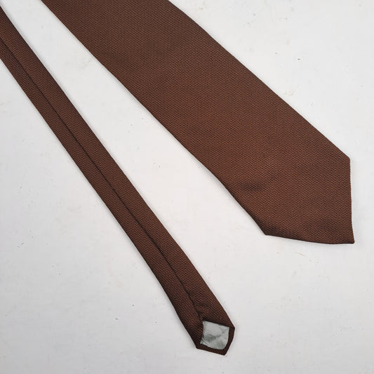 System Seta Mens Brown Silk Tie