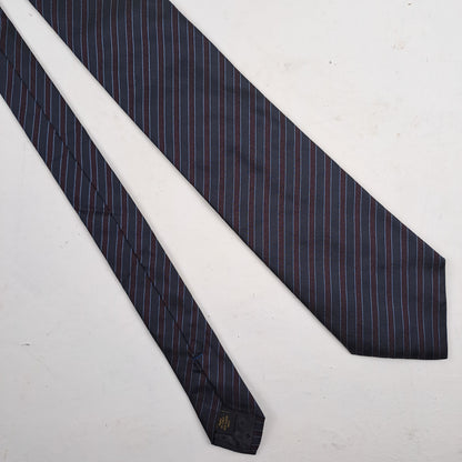 Corneliani TREND Mens Navy Striped Silk Tie