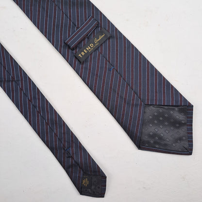 Corneliani TREND Mens Navy Striped Silk Tie