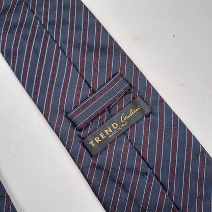 Corneliani TREND Mens Navy Striped Silk Tie