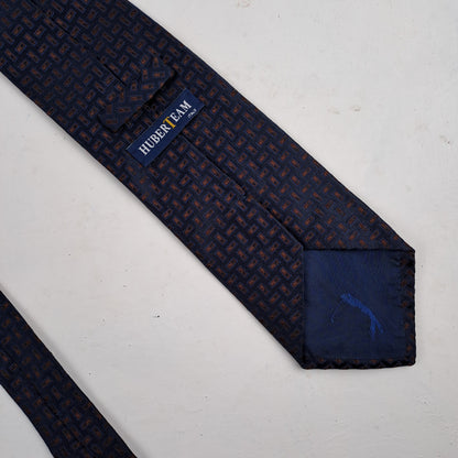 HUBERTEAM Mens Navy Golf Silk Tie