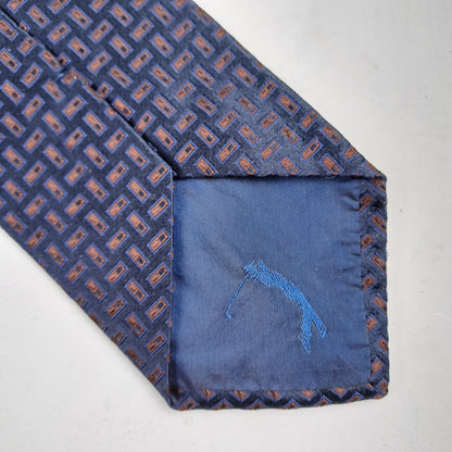 HUBERTEAM Mens Navy Golf Silk Tie