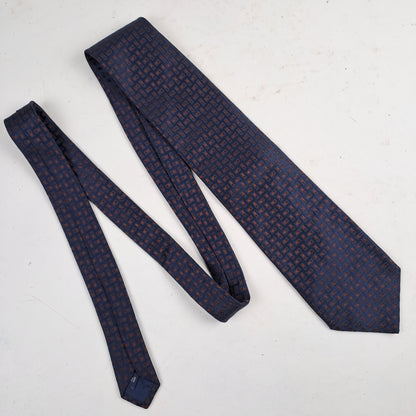 HUBERTEAM Mens Navy Golf Silk Tie