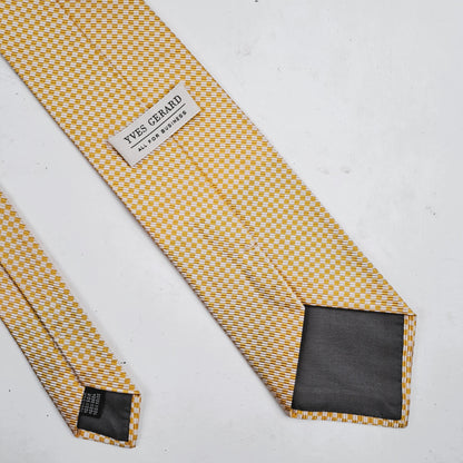 YVES GERARD Mens Yellow Silk Tie