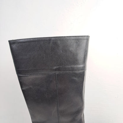 Ladies Black Leather Boots Size 36