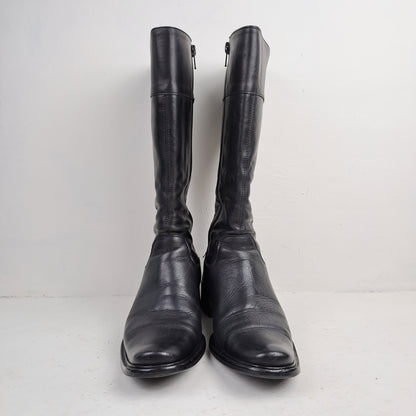 Ladies Black Leather Boots Size 36