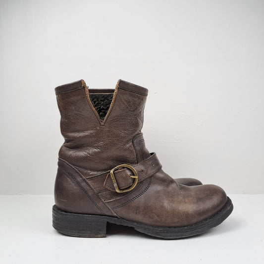 Fiorentini + Baker Womens Brown Biker Ankle Boots Size 36