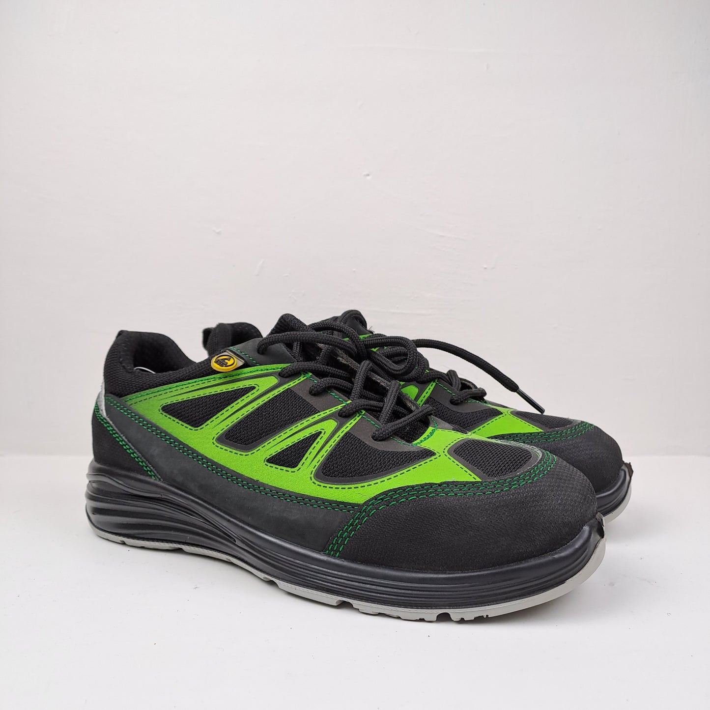 ESD Womens S1P  Black / Green Safety Trainers Size 39