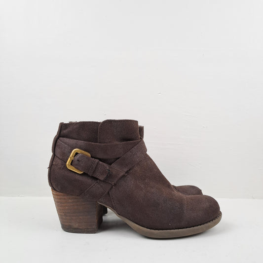 Crown Vintage Womens Brown Ankle Boots Size 38