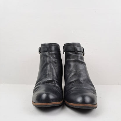 Womens Black Wedge Ankle Boots Size 38