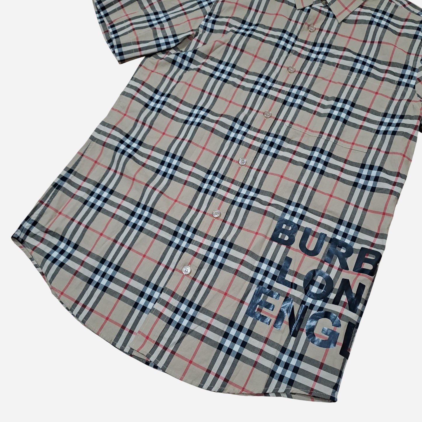 Burberry Mens Casual Nova Check Short Sleeve Shirt Size XL