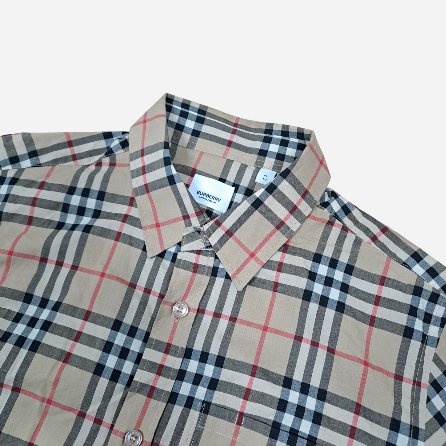 Burberry Mens Casual Nova Check Short Sleeve Shirt Size XL