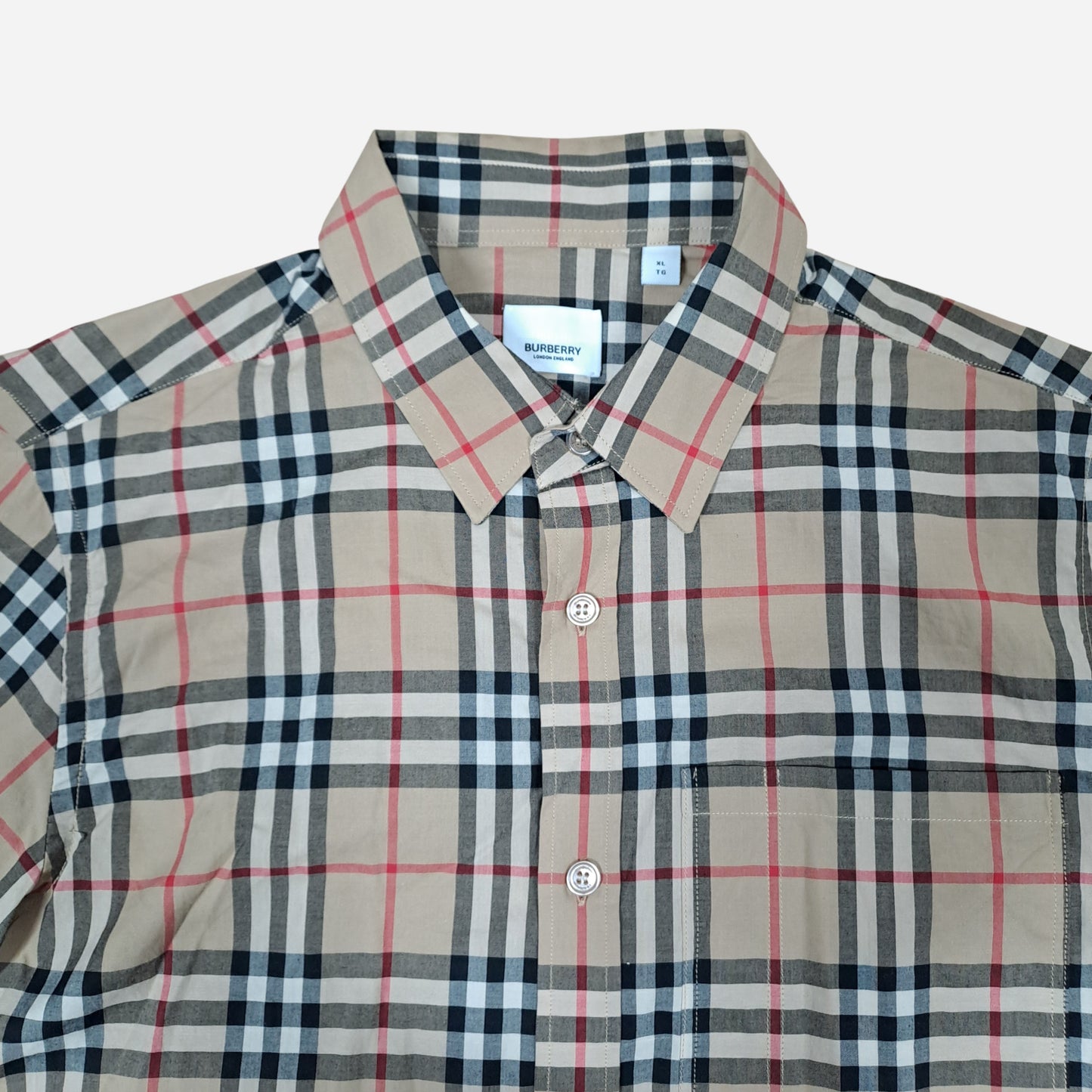 Burberry Mens Casual Nova Check Short Sleeve Shirt Size XL