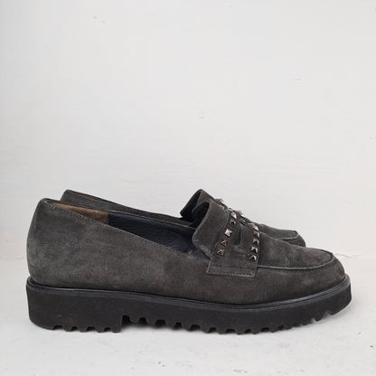 Paul Green Naiste Nahast Hallid Kingad Loafers Suurus 38.5
