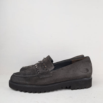 Paul Green Naiste Nahast Hallid Kingad Loafers Suurus 38.5
