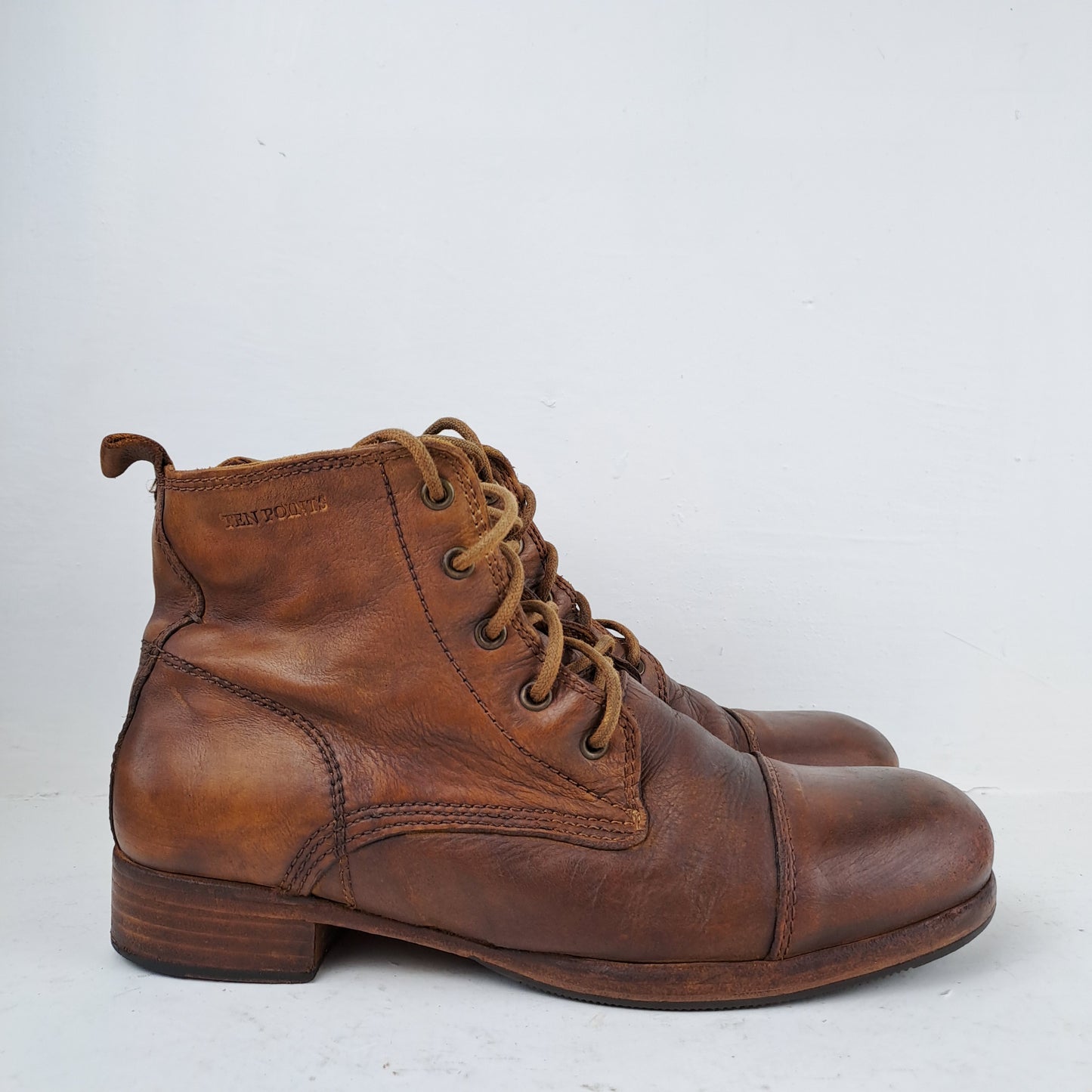 TEN POINTS Womens Brown Leather Boots Size 39