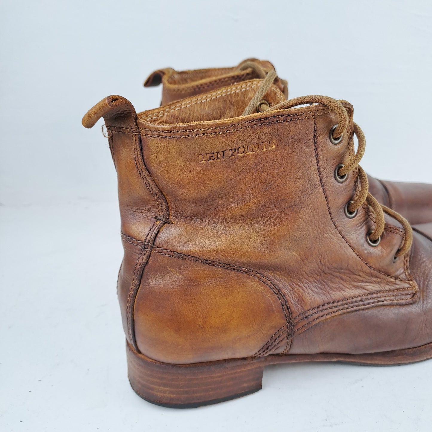 TEN POINTS Womens Brown Leather Boots Size 39