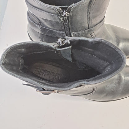 ESPRIT Women's Black Ankle Boots Size 40