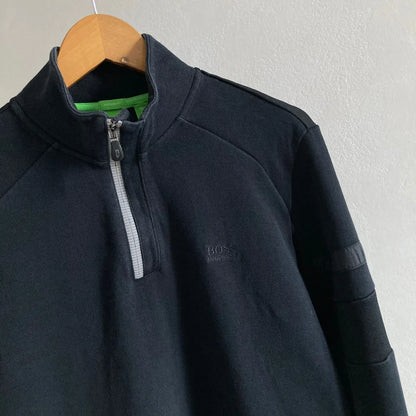 Mens Black Quarter Zip Sweatshirt Size M