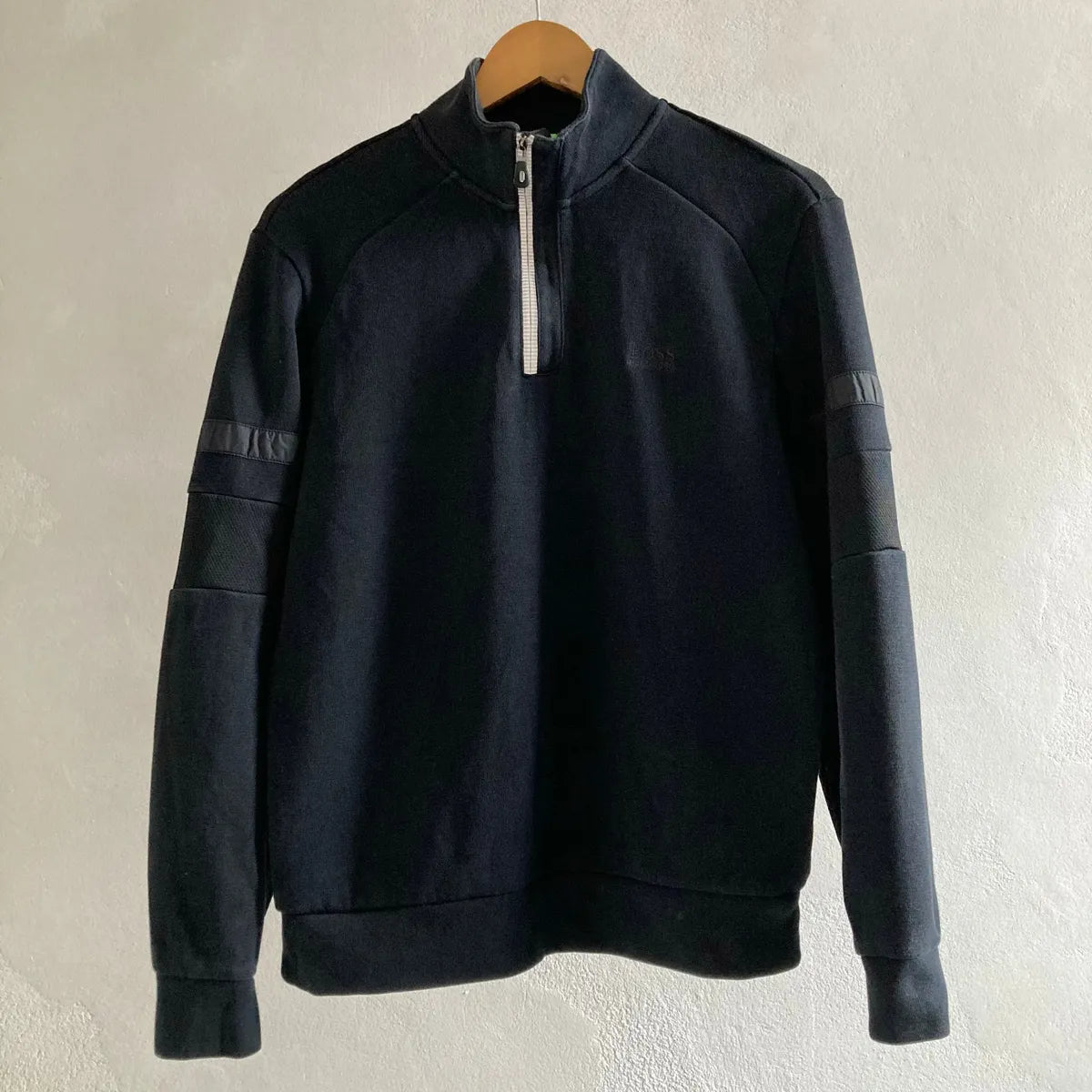 Mens Black Quarter Zip Sweatshirt Size M