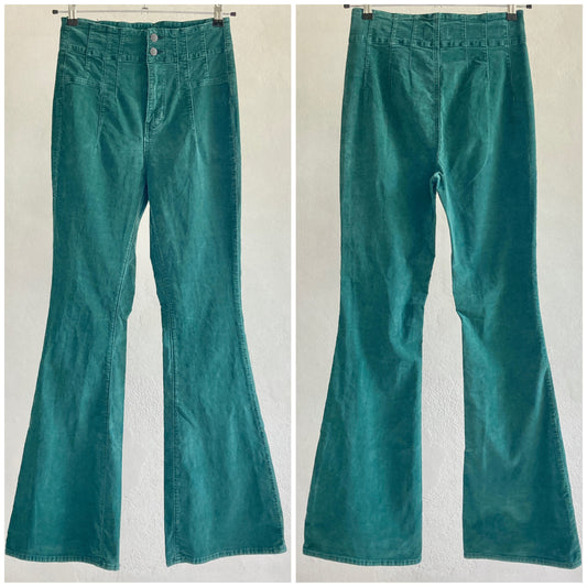 Free People Womens Corduroy Bootleg Trousers Size 38