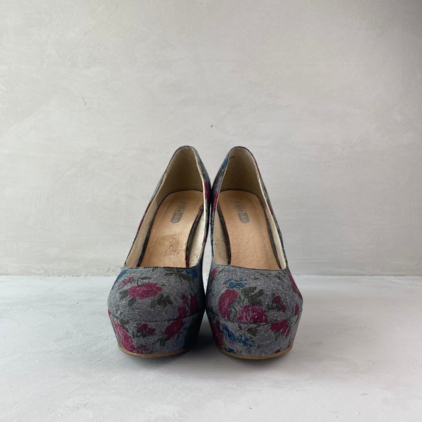 Womens Floral High Heel Shoes Size 38