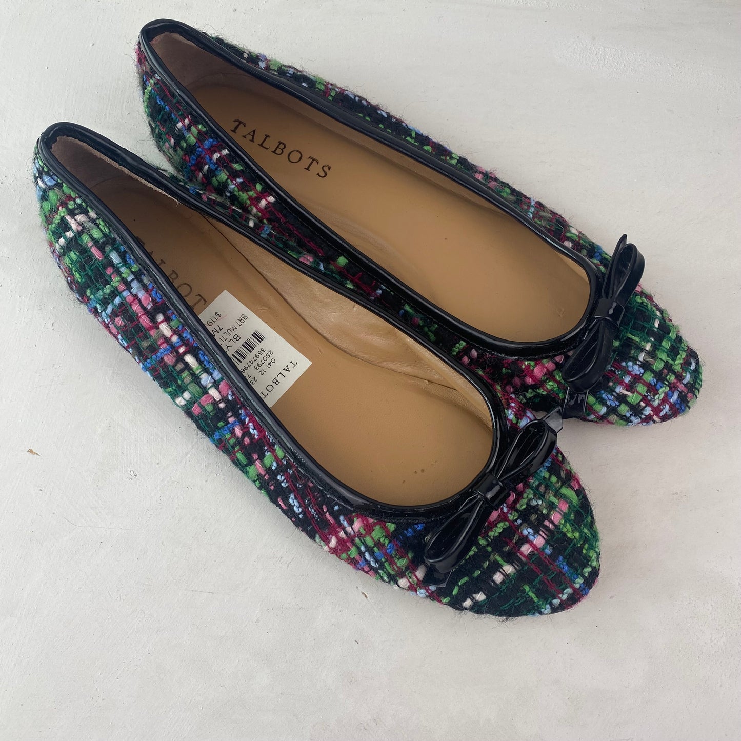 Talbots Womens Tweed Ballet Pumps Size 38