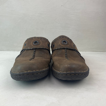 Clarks Ladies Brown Glogs Mules Shoes Size 42,5