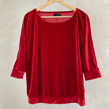 Womens 3/4 Sleeve Velvet Top Size M