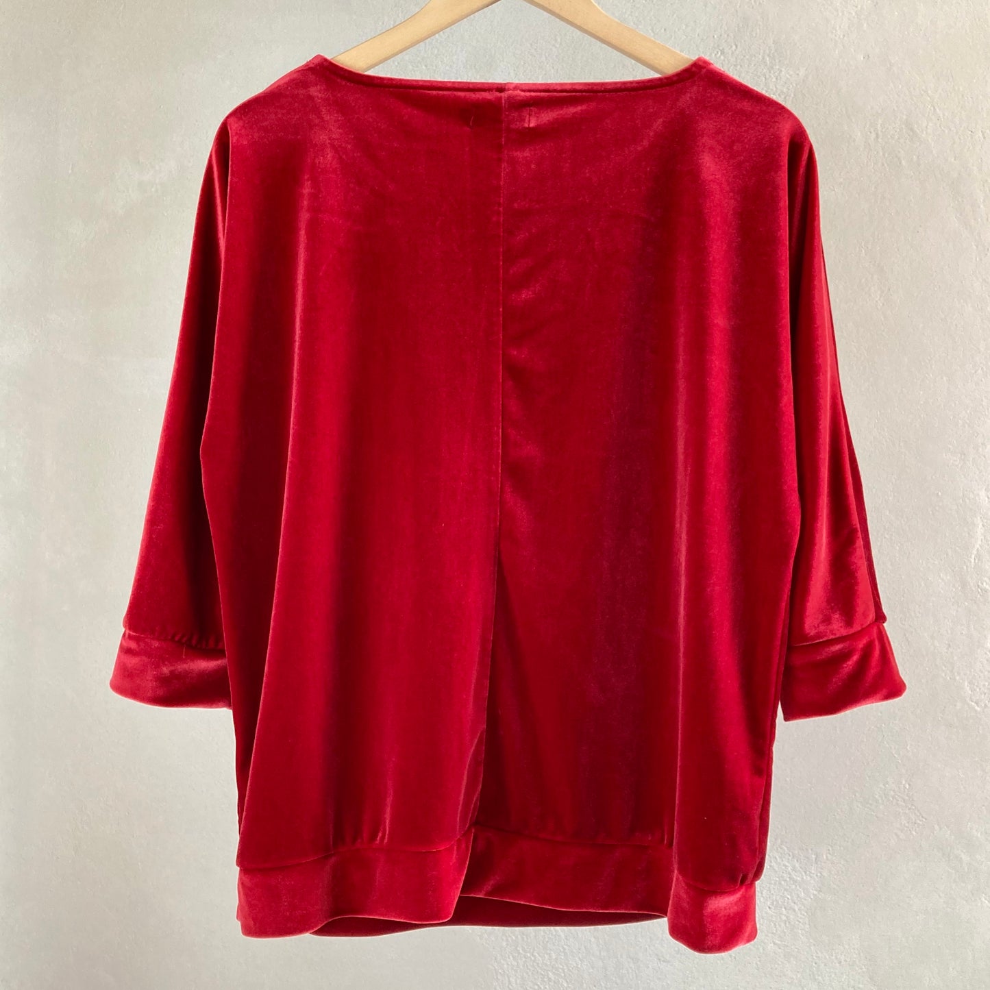 Womens 3/4 Sleeve Velvet Top Size M