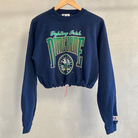 Vintage Notre Dame Womens Cropped Sweatshirt Size XL